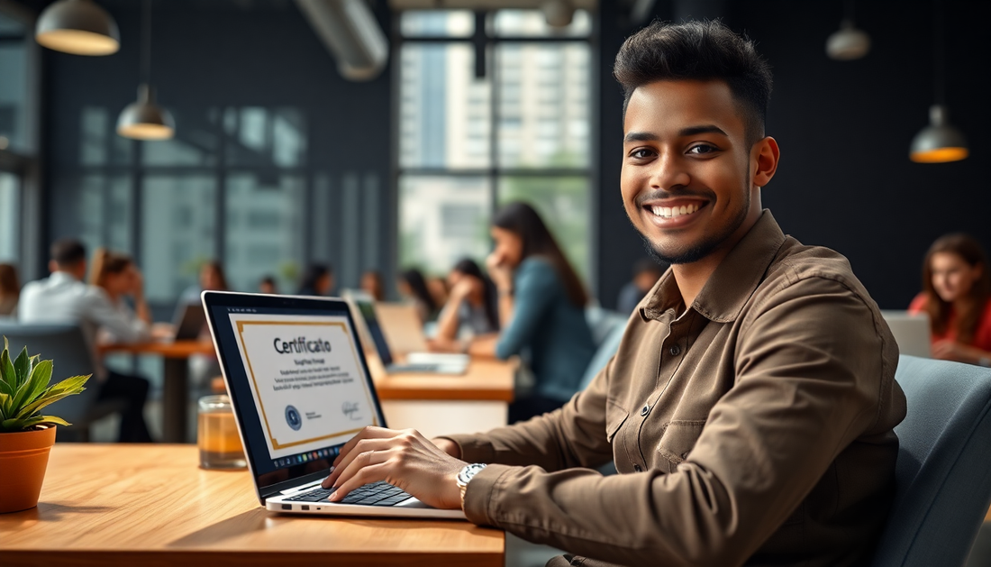 Professional studying online to earn a certificate valid for working in Brazil