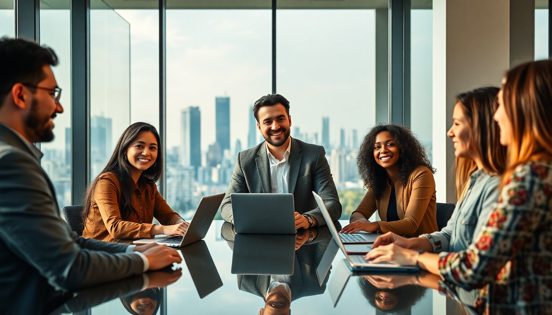 International professional working in a modern office in Brazil