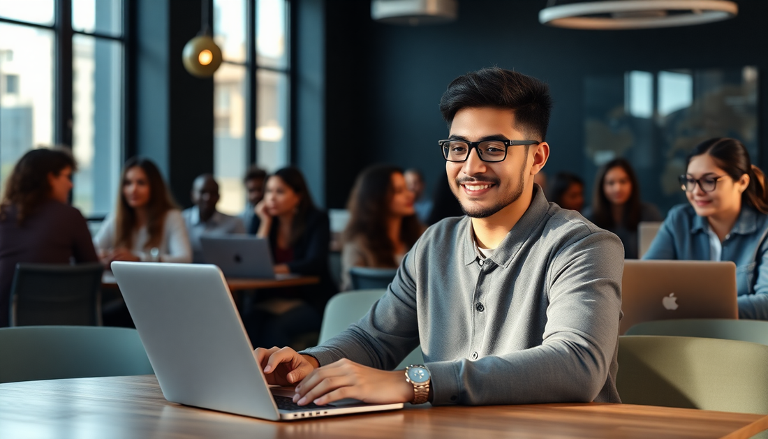 International professional working in a modern office in Brazil