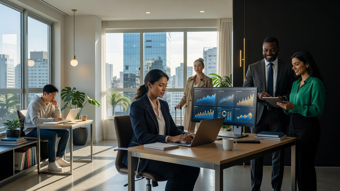 Data analyst in Brazil office environment