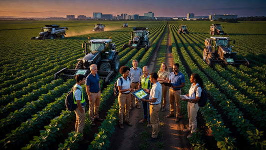 Brazilian agribusiness professionals working on large farms
