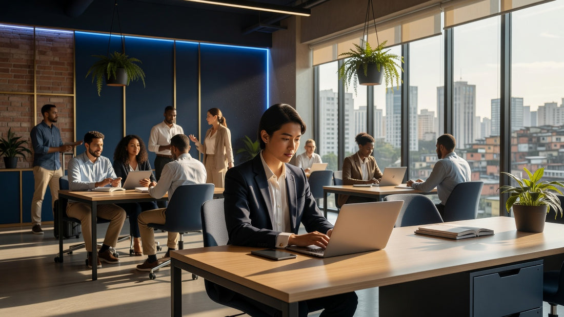 Remote Python developer working in Brazil coworking space