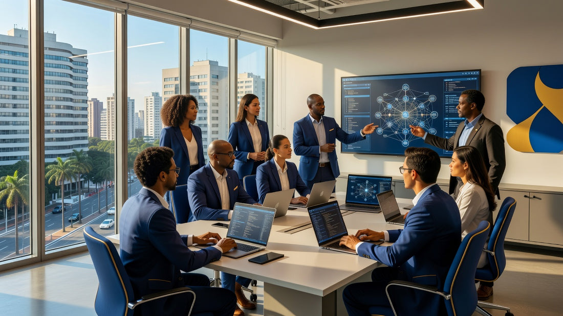 Cybersecurity team working in Brazil office