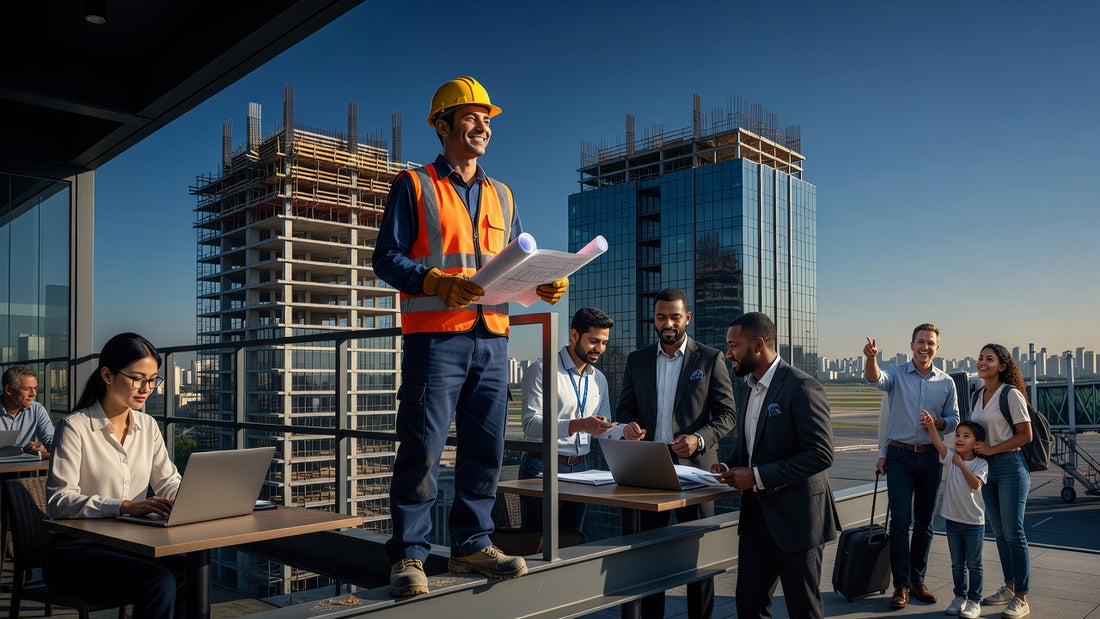 Brazilian construction worker following NR-8 Brazil safety standards