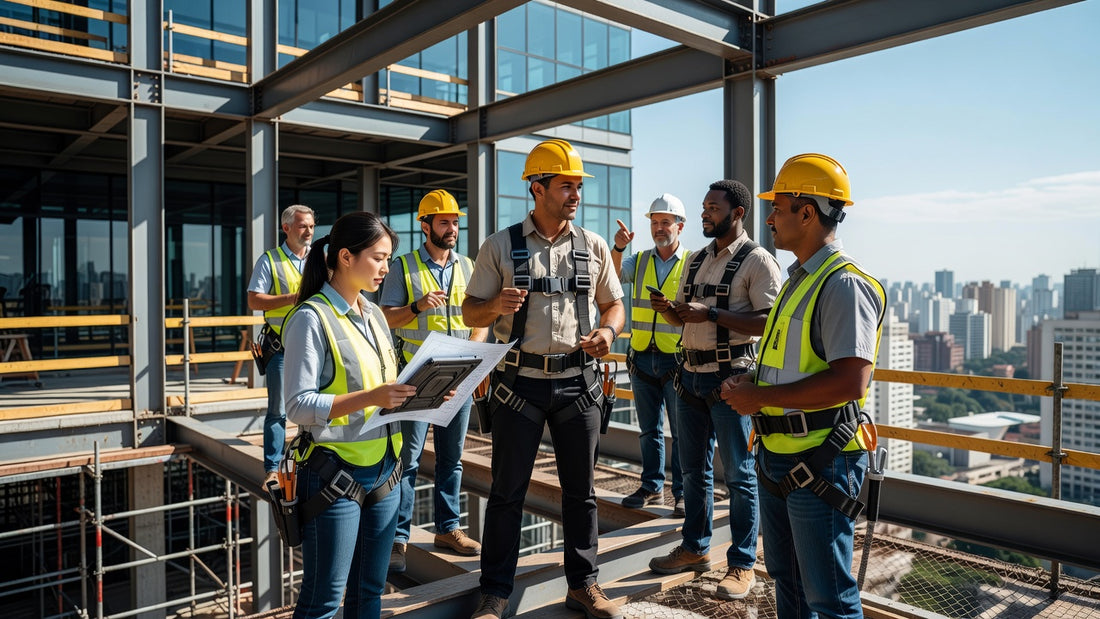 Worker following NR-35 Brazil safety rules at heights