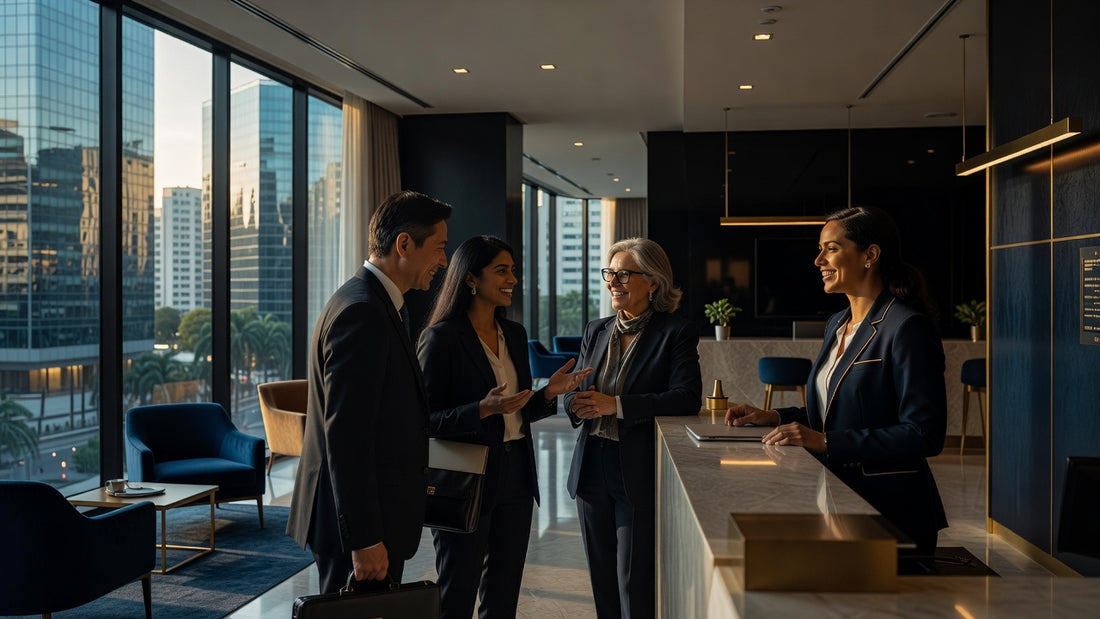 Hotel staff in Brazil using language skills with guests