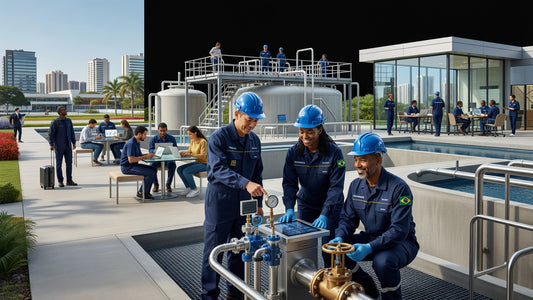 Water treatment plant scene in Brazil