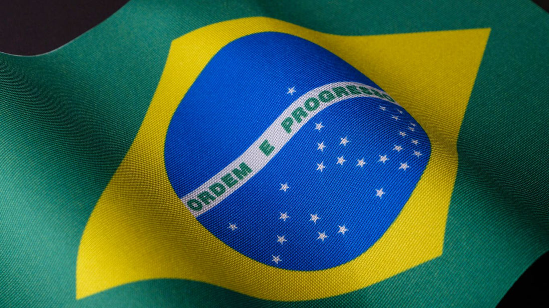 the flag of brazil is waving in the wind
