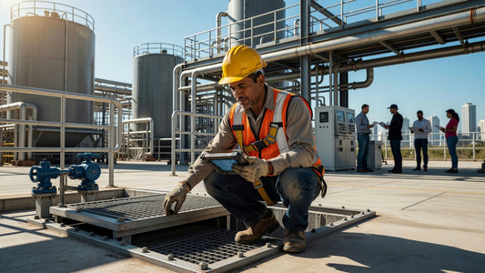 Safety professional inspecting confined space in Brazil