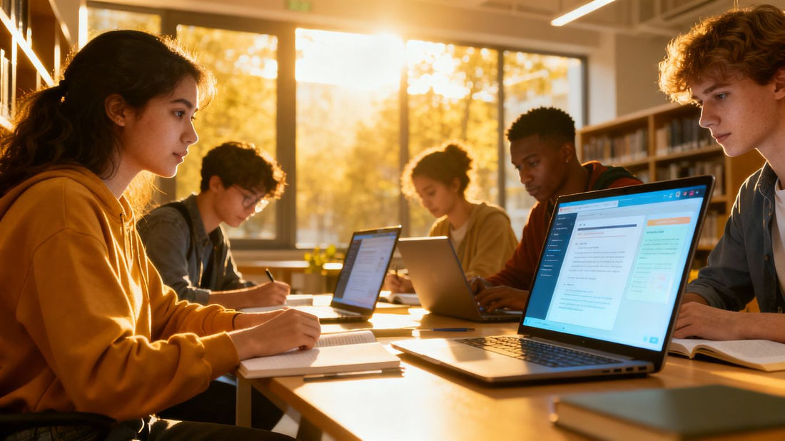Students learning online on a digital platform